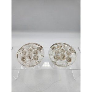 Vintage Clear Glass Flower Frog For Floral Arrangements 11 Holes 3"